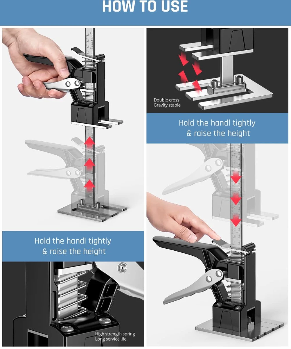 BOTC HandKrik - 1 Stuk - Platenlift - Badkamer - Deurlifter - Armlifter - Arbeidsbesparende Arm - 30cm Hoogte 5 BOTC HandKrik - 1 Stuk - Platenlift - Badkamer - Deurlifter - Armlifter - Arbeidsbesparende Arm - 30cm Hoogte - Afbeelding 3