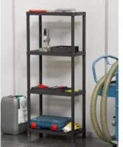 Opbergrek - Praktisch - 60 X 30 X 138 CM - Max. 125 Kg - 4 Planken - Zwart -WerkPro Verkoopwinkel 1003x1200 11