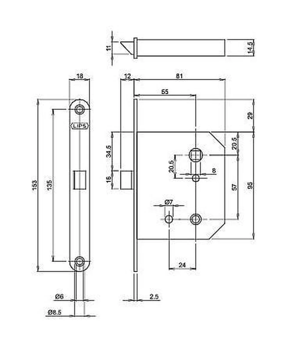 Lips Binnendeurslot Loop 4 Lips Binnendeurslot Loop - Afbeelding 2