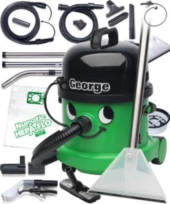 Numatic George - Tapijtreiniger Stofzuiger - 15 Liter - 1060W - 10M Snoer - Inclusief Accessoire Kit Voor Reinigen Van Tapijt En Bekleding, Textiel, Auto Interieur - Nat En Droogzuiger - Sproei-extractieapparaat, Extractiemachine - Bouwstofzuiger