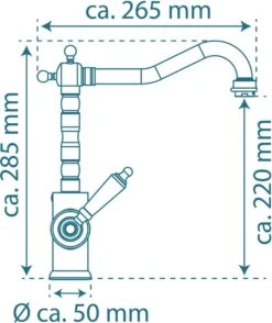 SCHÜTTE Old Style Retro Keukenkraan - Mengkraan - Hoge, Draaibare Uitloop - Zijdelingse Greep - Chroom -WerkPro Verkoopwinkel 1007x1200 3