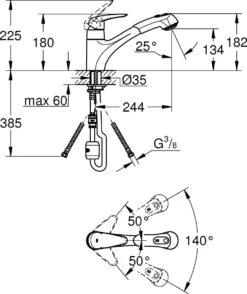 GROHE Eurodisc Keukenkraan - Draaibare Uitloop - Uittrekbare Handdouche - Chroom - 32257001 -WerkPro Verkoopwinkel 1009x1200 6