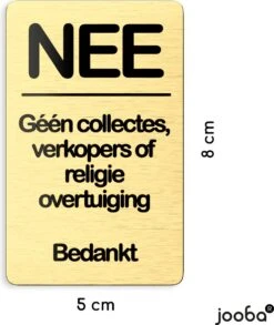 NEE Geen Collectes Verkopers Sticker - Nee Sticker - Goud - Vriendelijk - 8x5 Cm - Bel Niet Aan - Nee Nee Sticker Brievenbus - Colportage Sticker -WerkPro Verkoopwinkel 1012x1200 9