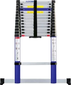 ALDORR Home - Telescoopladder 3,80 Meter - Met Stabilisatievoet En Soft Closing