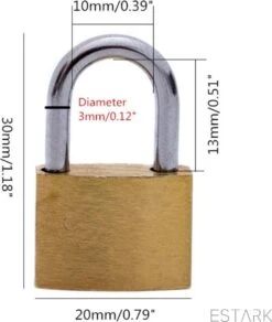 ESTARK® Hangslot 3 Stuks - Kofferslot - 3 STUKS - Sloten - Sleutelslot - Hangsloten - Slot Met Sleutel - Kofferslot - Cijferslot - Reisslot - Slot - Hangslot Koffer - Slot Voor Koffer - Slot Bagage - Bagageslot - Koffer Slotje - Hangslot -WerkPro Verkoopwinkel 1016x1200 5
