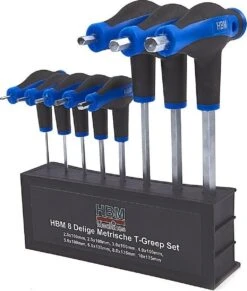 8 Delige Metrische Inbussleutel Set T-Greep Set