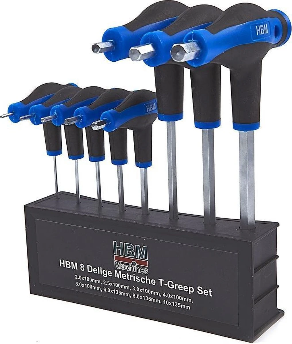 8 Delige Metrische Inbussleutel Set T-Greep Set 3 8 Delige Metrische Inbussleutel Set T-Greep Set