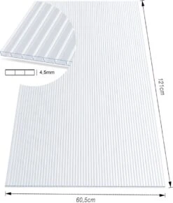 Casa Pura Polycarbonaat Plaat - DIY - Broeikas Plaat - Transparant - 60,5 X 121 Cm - 4,5 Mm
