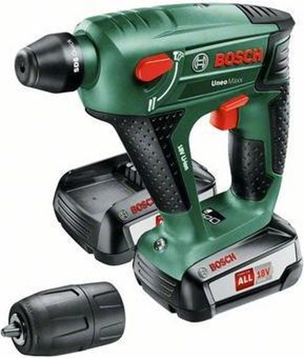 Bosch Uneo Maxx Accuboorhamer - Met 2 Accu’s, Oplader, 19 Boren/schroeven En Kunststof Koffer 7 Bosch Uneo Maxx Accuboorhamer - Met 2 Accu’s, Oplader, 19 Boren/schroeven En Kunststof Koffer - Afbeelding 5
