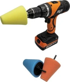 LB Tools Polijstkegel 3 Delige Set Voor O.a Velgen, Polijstset Met Drie Conische Polijstschijven Voor De Boormachine Polijstcone