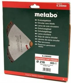Metabo Cirkelzaagblad HW/CT 216x30mm 40 Tands WZ