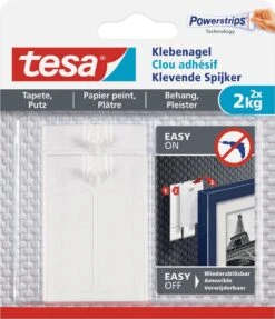 Tesa Klevende Spijker Gevoelige Oppervlakken 2KG - 2 Stuks