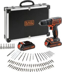 Black & Decker BLACK+DECKER BDCD18BAFC-QW Accuboormachine Kit - 18V - 80 Accessoires - Incl. 2 Accu's En Lader