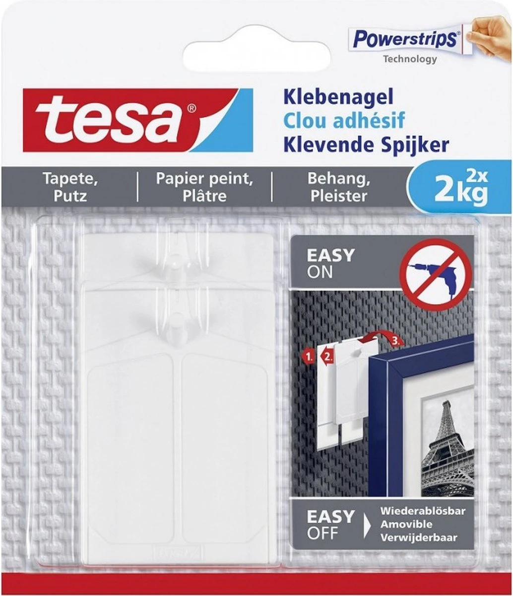 Tesa Klevende Spijker Gevoelige Oppervlakken 2KG - 2 Stuks 7 Tesa Klevende Spijker Gevoelige Oppervlakken 2KG - 2 Stuks - Afbeelding 5