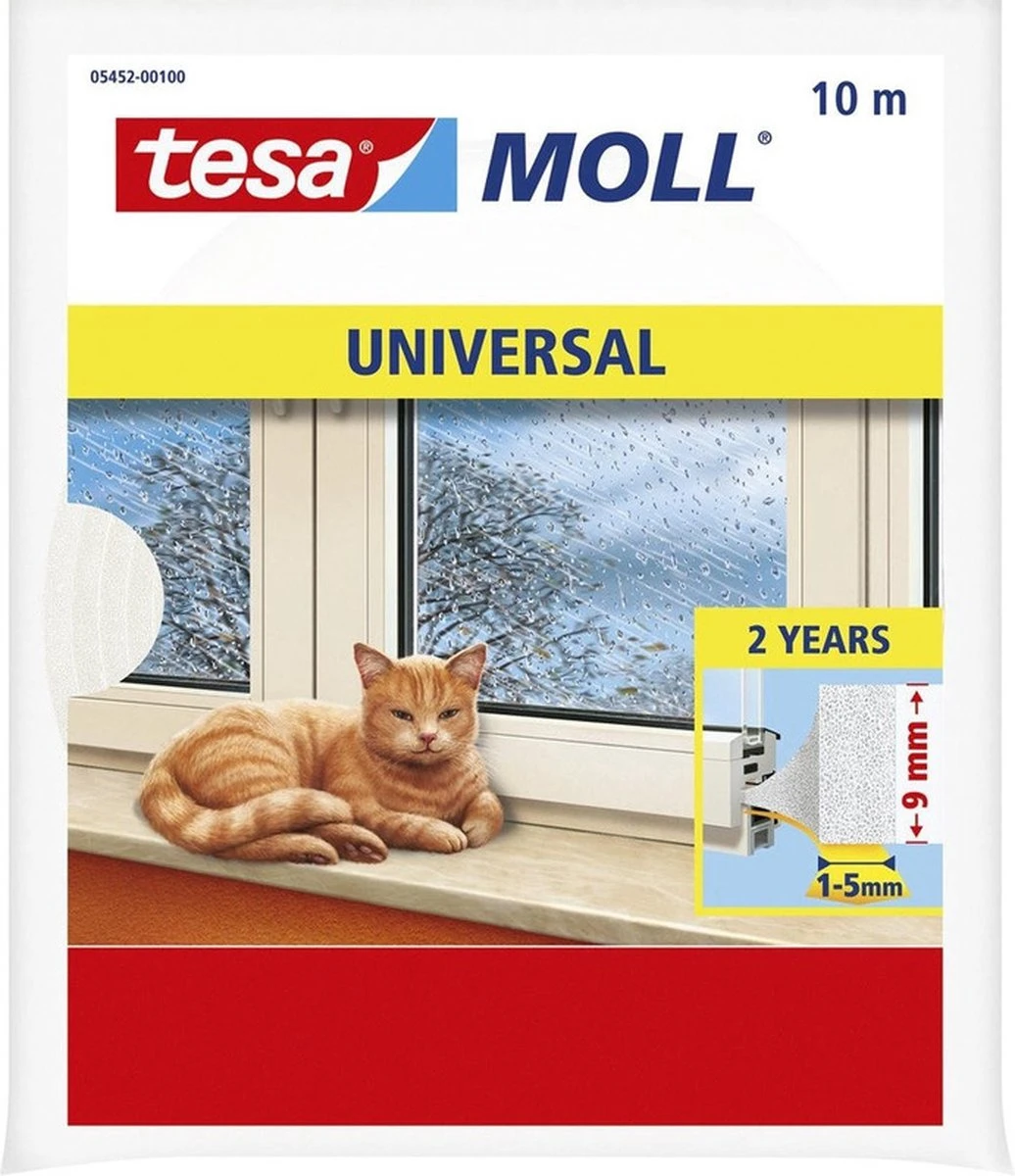 Tesa 2x Pakjes Zelfklevende Raam/deur Tochtstrip Wit 10 Meter X 9 Mm - Huis Isolatie - Tochtstroken Voor Ramen En Deuren 8 Tesa 2x Pakjes Zelfklevende Raam/deur Tochtstrip Wit 10 Meter X 9 Mm - Huis Isolatie - Tochtstroken Voor Ramen En Deuren - Afbeelding 6