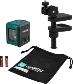 VONROC Kruislijnlaser – Rood – Zelfnivellerend – 10 Meter – Incl. Bevestigingsbeugel, Opbergtas -WerkPro Verkoopwinkel 1039x1200 3