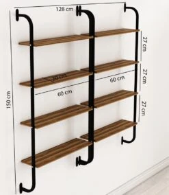 SENSA - Keukenkast - Wandkast - Vitrinekast - Kasten - Wandrek - Stellingkast -Keukenrek - 150x64x20 - Okkernoot -WerkPro Verkoopwinkel 1042x1200