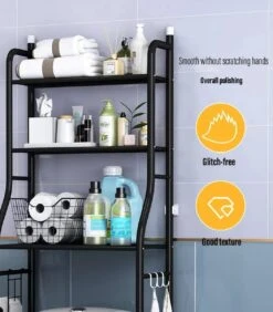 Merkloos Wasmachinekast - Wasmachine Ombouw Kast Voor Wasmachine Badkamer Rek 3 Schappen Zwart 163 X 63 X 24 Cm - Wasmachine Ombouw - Wasmachine Kast - Wasmachine Meubel - Toilet Kast - Wc Meubel - Wc Kast -WerkPro Verkoopwinkel 1051x1200 6