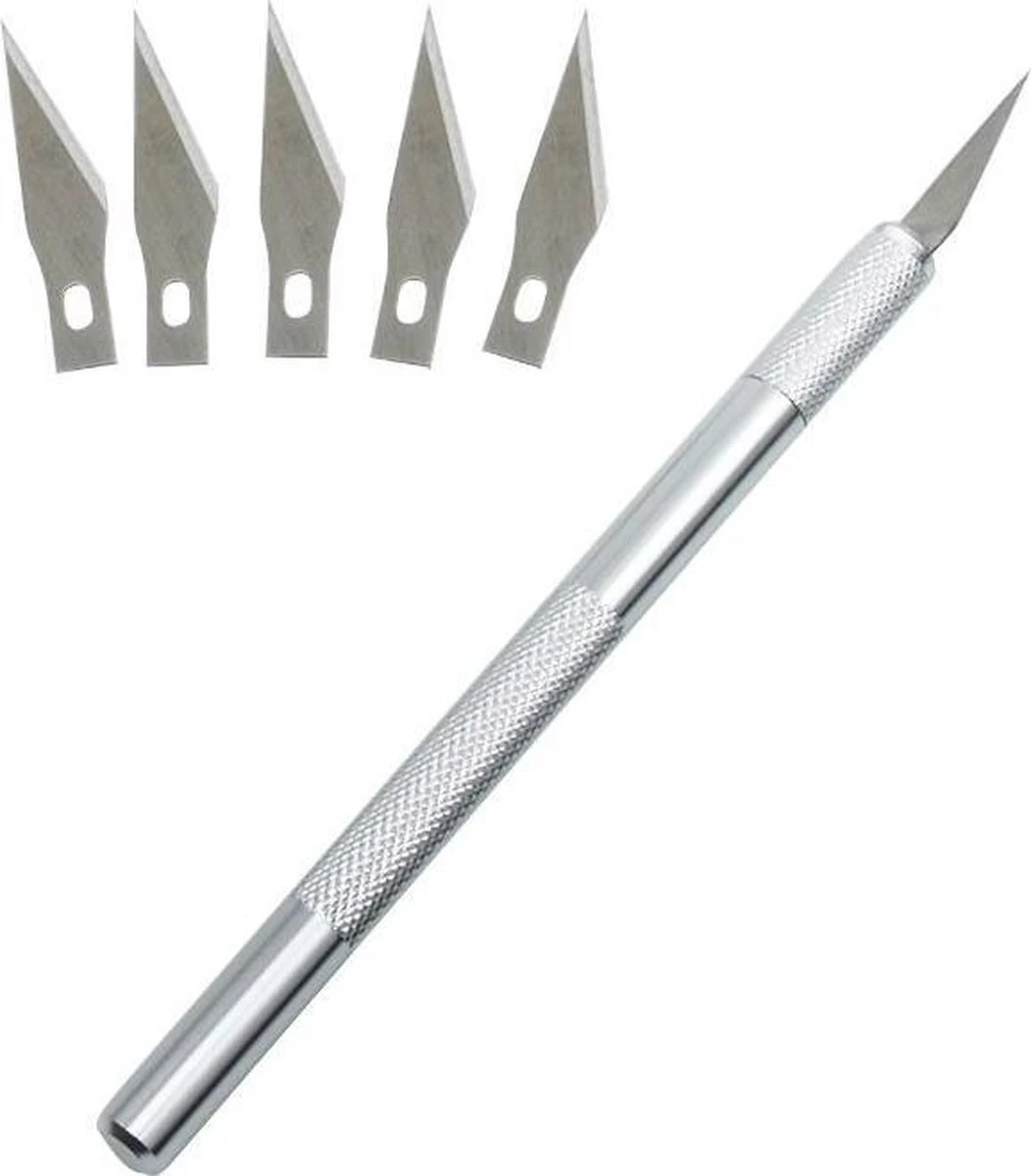 Merkloos Scalpel Mes Met 5 Extra Mesbladen - Scalpelmes - Penmes - Hobbymes - Snijmes - Chirurgisch Mes - Precisie Mes - 7 Delig 3 Merkloos Scalpel Mes Met 5 Extra Mesbladen - Scalpelmes - Penmes - Hobbymes - Snijmes - Chirurgisch Mes - Precisie Mes - 7 Delig