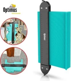 Optimus Professionele Aftekenhulp Met 2 Locks - 25cm X 8cm - Profielmeter - Profielaftaster - Meethulp - Profielmal - Profielkam - Laminaat Legset