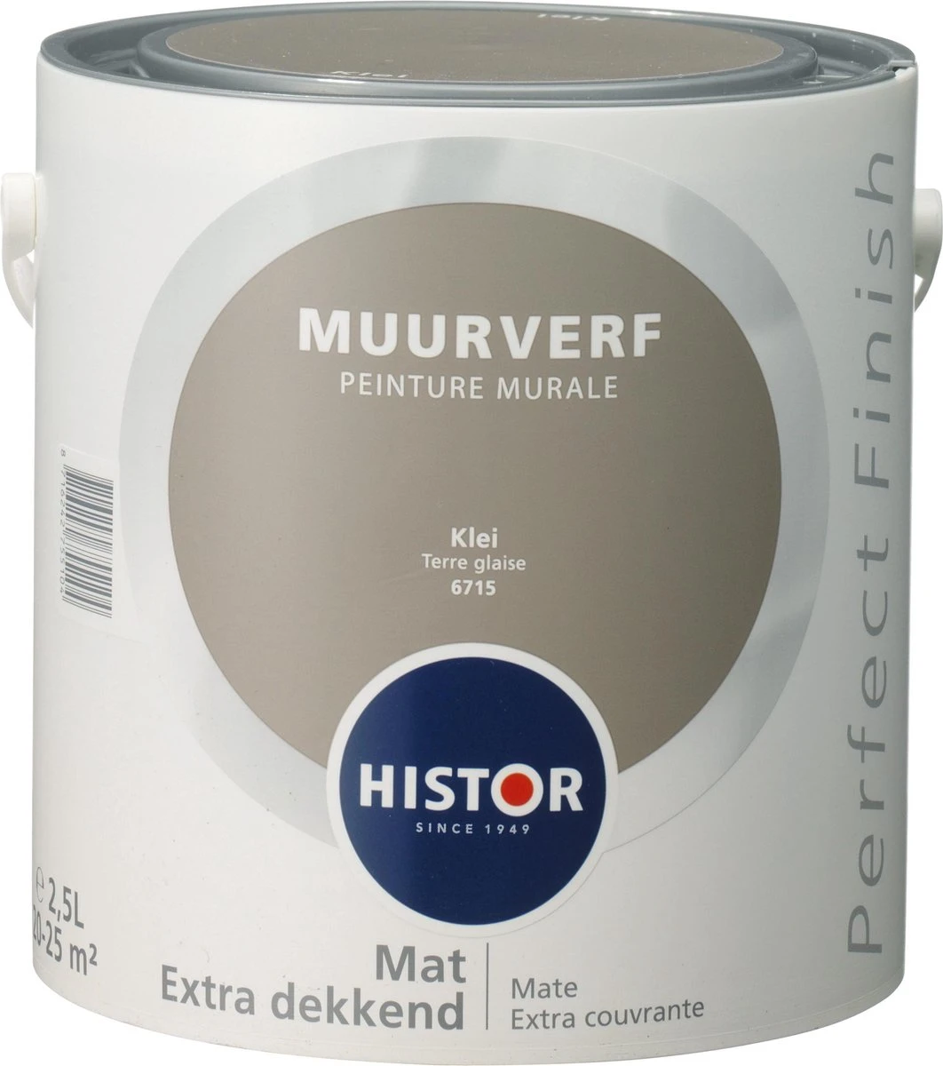Histor Perfect Finish Muurverf Mat - 2,5 Liter - Klei 3 Histor Perfect Finish Muurverf Mat - 2,5 Liter - Klei