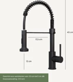 Noswo Keukenkraan Met Uittrekbare Uitloop - Keukenmengkraan - Handdouche - Flexibele Slang - Zwart -WerkPro Verkoopwinkel 1067x1200