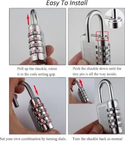 Igoods 4 Cijferig Kofferslot - Reisslot - Reis Cijferslot - Cijferhangslot - Hangslot - Bagageslot - Luggace Lock - 80 Mm - Zilver -WerkPro Verkoopwinkel 1068x1200 8