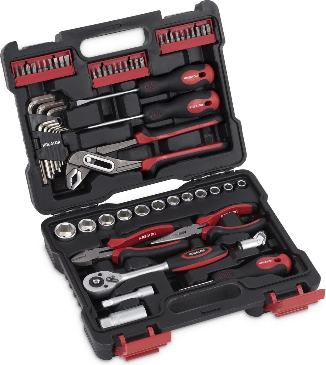 Kreator KRT951008 Gereedschapskoffer - 61 Delig - 31 X 25 X 9 Cm 4 Kreator KRT951008 Gereedschapskoffer - 61 Delig - 31 X 25 X 9 Cm - Afbeelding 2