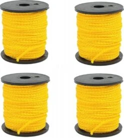 Metselkoord 200m (4 Rollen Van 50m) Stratenmakerskoord Koord Voor Metselen Touw Metseldraad Metserskoord Timmerkoord Hovenierskoord Hovenier Draad Uitzetkoord 4x 50m Oranje