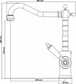 SCHÜTTE Old Style Retro Keukenkraan - Mengkraan - Hoge, Draaibare Uitloop - Zijdelingse Greep - Chroom -WerkPro Verkoopwinkel 1082x1200 2