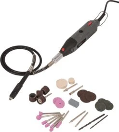 Powerplus POWE80060 Roterende Multitool - Multifunctioneel Gereedschap - 135W - Roterend - Variabele Snelheid - Incl. Statief, Slang, 40 Accessoires En Gereedschapskoffer -WerkPro Verkoopwinkel 1087x1200 3