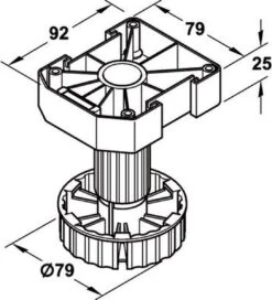 Merkloos 4x Stelpoot 150 Mm, Opschroefmodel (4 Stuks) - Stelpoten Verstelbaar Van 140mm - 170mm (14-17cm) - Kunststof (keuken)kast Poten -WerkPro Verkoopwinkel 1089x1200 3