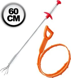 AWEMOZ Ontstoppingsveer RVS 60 Cm + Rager - Gootsteenontstopper Set - WC Ontstopper - Afvoer Verstopt - Rioolveer