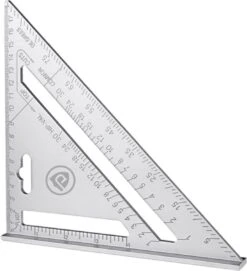 Detepo Winkelhaak - Timmerman Meet Driehoek - Blokhaak Gemaakt Van Metaal - Speed Square - 5 In 1 Gradendriehoek