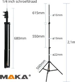 MAKA Tripod - 68 Tot 210 Cm - Voor Camera En Laser - Meetgereedschap Statief 8 MAKA Tripod - 68 Tot 210 Cm - Voor Camera En Laser - Meetgereedschap Statief -WerkPro Verkoopwinkel 1096x1200 9