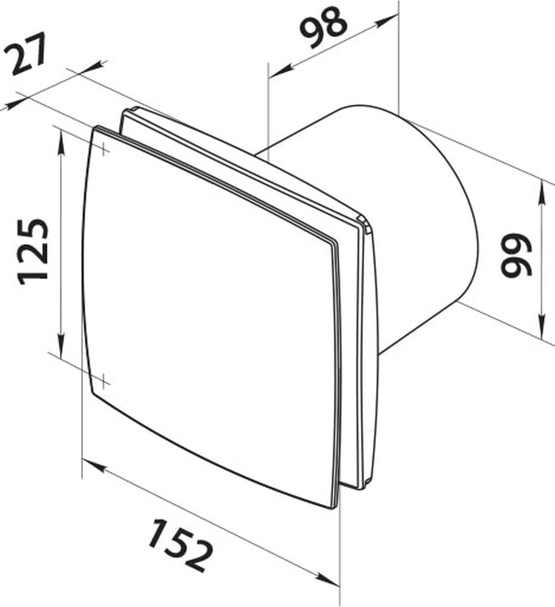 Badkamer Ventilator Timer 100 Mm Mat Zwart Silent 4 Badkamer Ventilator Timer 100 Mm Mat Zwart Silent - Afbeelding 2