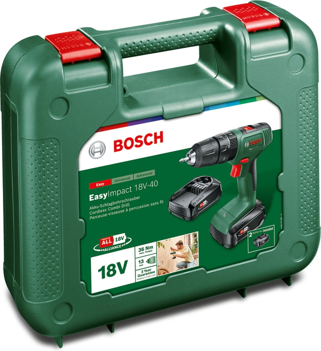Bosch EasyImpact 18V-40 Accuklopboorschroevendraaier - Met 2x 18V Accu En Lader 8 Bosch EasyImpact 18V-40 Accuklopboorschroevendraaier - Met 2x 18V Accu En Lader - Afbeelding 6