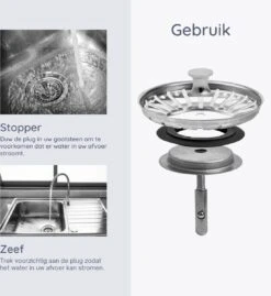 Gootsteen Afvoerstop Voor De Keuken 80 Mm - Afvoerplug - Korfplug - Universeel - Spoelbak Zeef - Ontstopper - Zeef - Gootsteen Plug - 1 Stuk - RVS -WerkPro Verkoopwinkel 1103x1200 5
