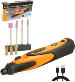 Handy - Professionele Draadloze Graveerpen / Graveermachine - USB Oplaadbaar - Graveerset Inclusief 4 Frezen