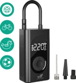 Vivid Green Fietspomp - Elektrische Fietspomp - Bandenpomp - Voetbalpomp - Fietspomp Elektrisch - Bandenspanningsmeter