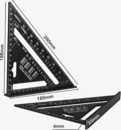 ATV PERFECTUM Winkelhaak – Metrisch - Aluminium - Hoekmeter – Speed Square -Blokhaak – Zwaaihaak -WerkPro Verkoopwinkel 1117x1200 8