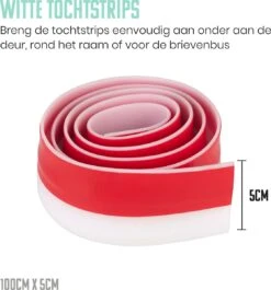 SOLITY® Aanpasbare Tochtstopper - Zelfklevende Tochtstrip Voor Deuren - Wit - 100 Cm X 5 Cm - Met 2 Alcoholische Doekjes -WerkPro Verkoopwinkel 1118x1200 12