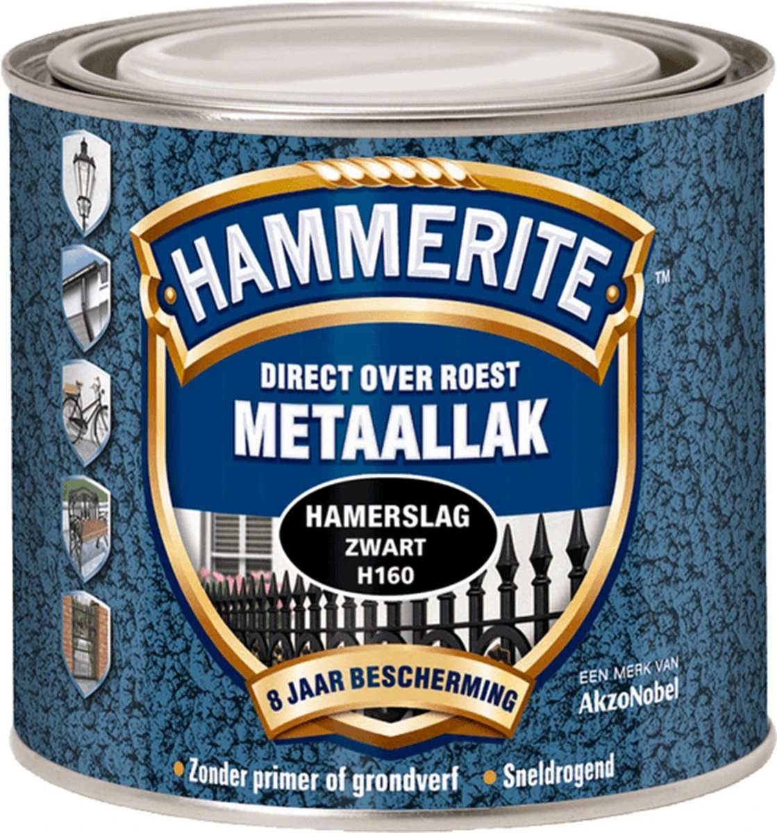 Hammerite Hamerslag Metaallak - Zwart - 750 Ml 11 Hammerite Hamerslag Metaallak - Zwart - 750 Ml - Afbeelding 9