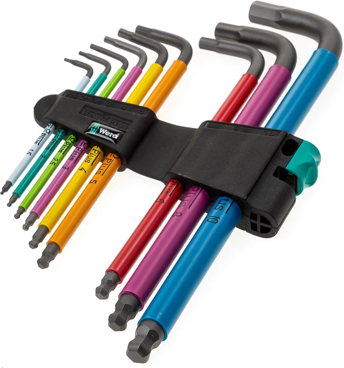 Wera 05073593001 950 SPKL/9 SM N SB 9 Delige Hex-plus Multicolour Inbussleutel - 1.5-10mm 4 Wera 05073593001 950 SPKL/9 SM N SB 9 Delige Hex-plus Multicolour Inbussleutel - 1.5-10mm - Afbeelding 2