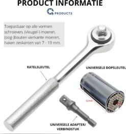 3-delige Universele Dopsleutelset - Doppenset - Met Ratel - Dopsleutel - Moersleutel - Steeksleutel - Bahco - Ringsleutel - Steeksleutelset - 7 T/m 19 Mm - 1/4 3/4 Inch - Toepasbaar Op Alle Bouten, Moeren, Vlinders, Haken - Te Gebruiken Op Powertools -WerkPro Verkoopwinkel 1129x1200 7