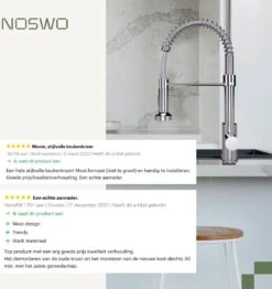 Noswo Keukenkraan Met Uittrekbare Uitloop - Keukenmengkraan - Flexibele Slang - Chrome -WerkPro Verkoopwinkel 1132x1200 5