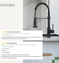 Noswo Keukenkraan Met Uittrekbare Uitloop - Keukenmengkraan - Handdouche - Flexibele Slang - Zwart -WerkPro Verkoopwinkel 1132x1200 6
