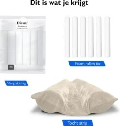 Dieux® - Tochtstrip - Lichtgrijs - Tochtstrips Voor Deuren - Tochtstopper - Tochtrol Deur - Dubbelzijdig - Aanpasbaar - Tochthond - Tochtkussen - Tochtband - Duurzaam - Isolatie - Housewarming Cadeau -WerkPro Verkoopwinkel 1134x1200 15