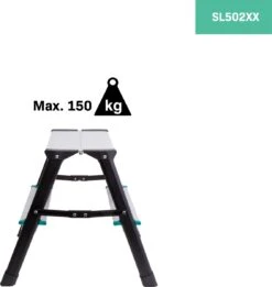 VONROC PRO Dubbele Trap 2 Treden – Klustrap/huishoudtrap Inklapbaar – Max. Belastbaarheid 150kg - Antislip -WerkPro Verkoopwinkel 1135x1200 7