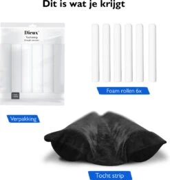 Dieux® - Tochtstrip - Zwart - Tochtstrips Voor Deuren - Tochtstopper - Tochtrol Deur - Dubbelzijdig - Aanpasbaar - Tochthond - Tochtkussen - Tochtband - Duurzaam - Isolatie - Housewarming Cadeau - Pasen -WerkPro Verkoopwinkel 1135x1200 8